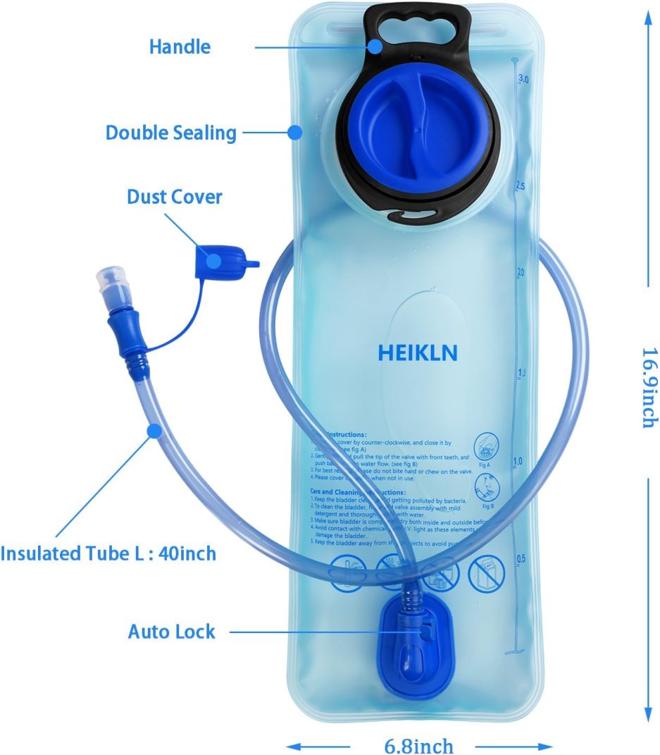 Hydration Bladder 2L-3L,Leak Proof Water Reservoir, BPA Free Military Water Storage Bladder Bag Hydration Pack Replacement Easy Clean for Bicycling Hiking Camping Hunting Running - Image 2